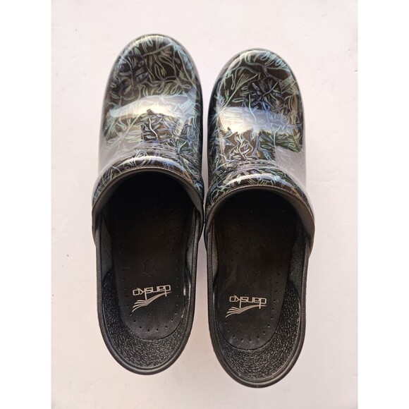 Dansko Professional Leaf Pattern Patent Leather Comfort Clogs Size 9 EU 39 - Picture 4 of 4